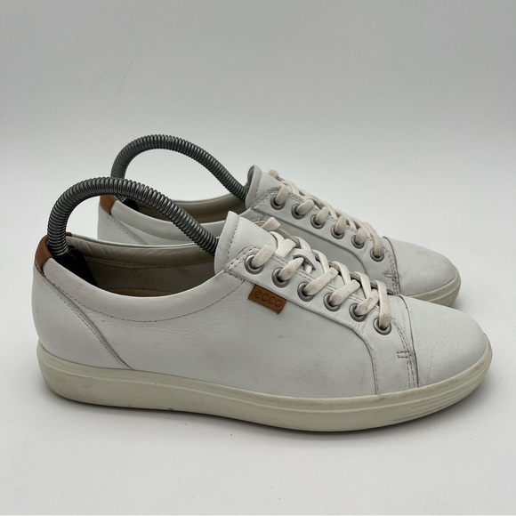 ECCO SOFT 7 White Leather Sneakers Women’s Size 7 (38) Shoes Orthotic Oxfords - Picture 11 of 11